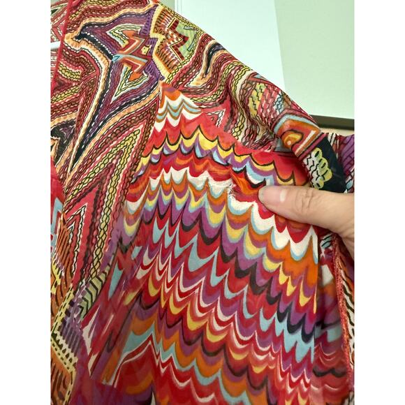 Lottie & Holly by Band of Gypsies Women's Red print Kimono cropped - Picture 4 of 8